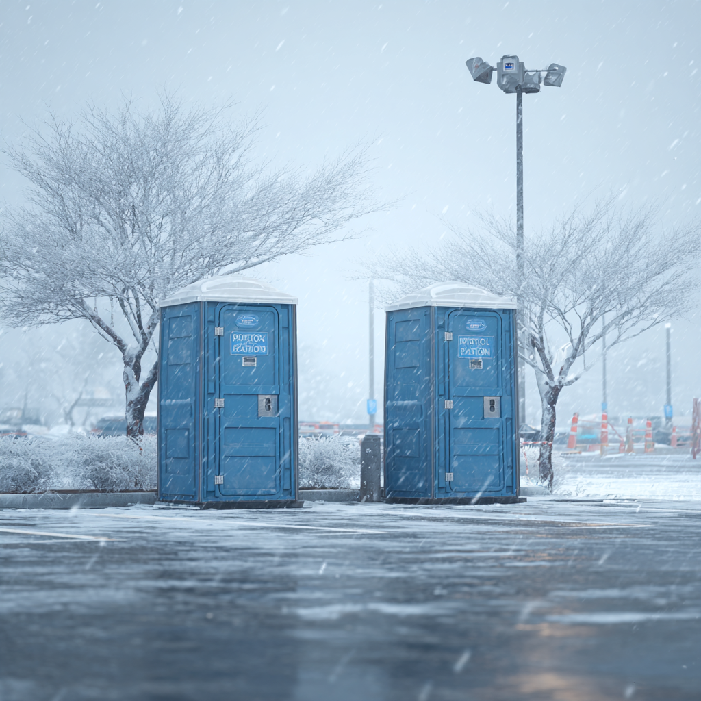 Portable toilet rentals in winter