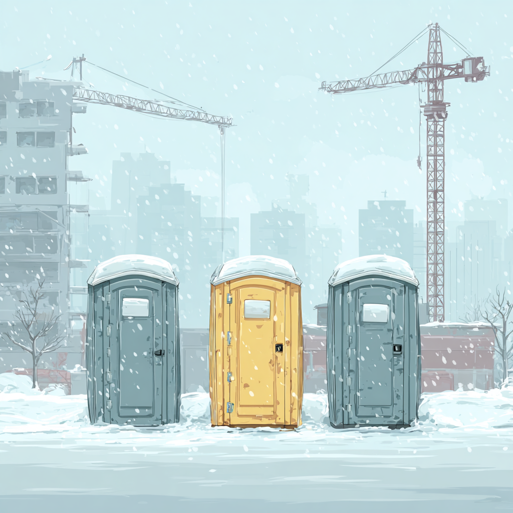 What maintenance is needed during winter for porta potty rentals?