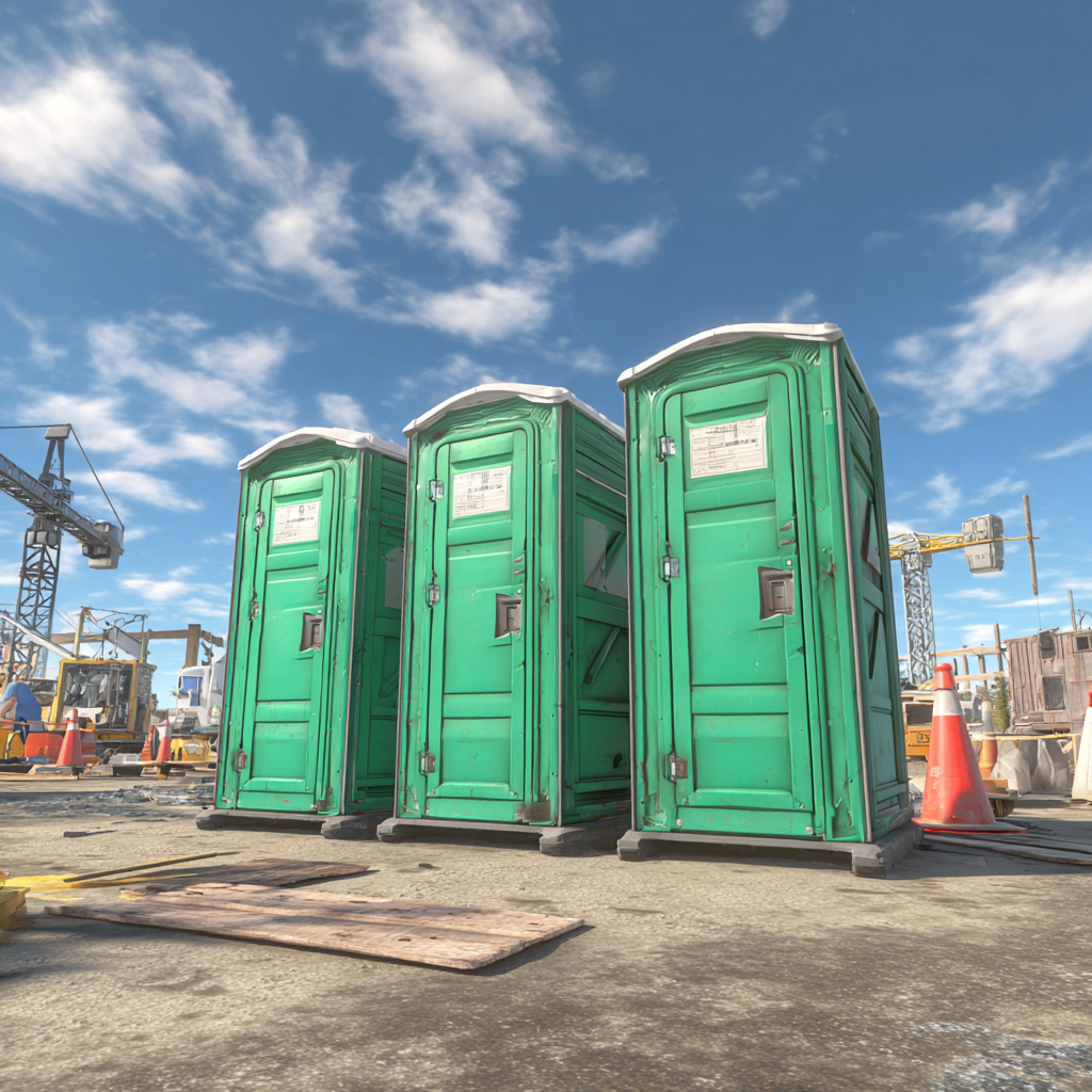 Standard porta potties are commonly found on Lufkin jobsites