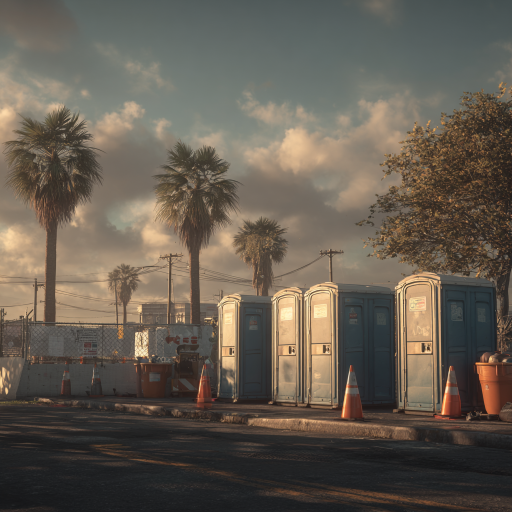 Where do I place porta potties on construction sites in Los Angeles County?