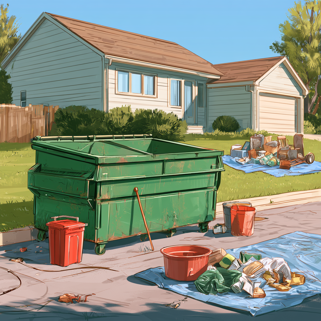 A 20-yard dumpster used for a home cleanout