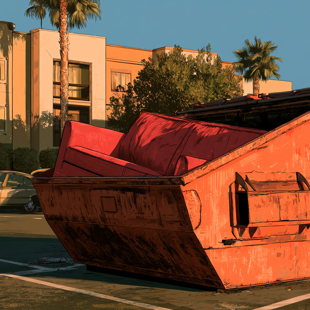 Don't put a couch into an apartment dumpster