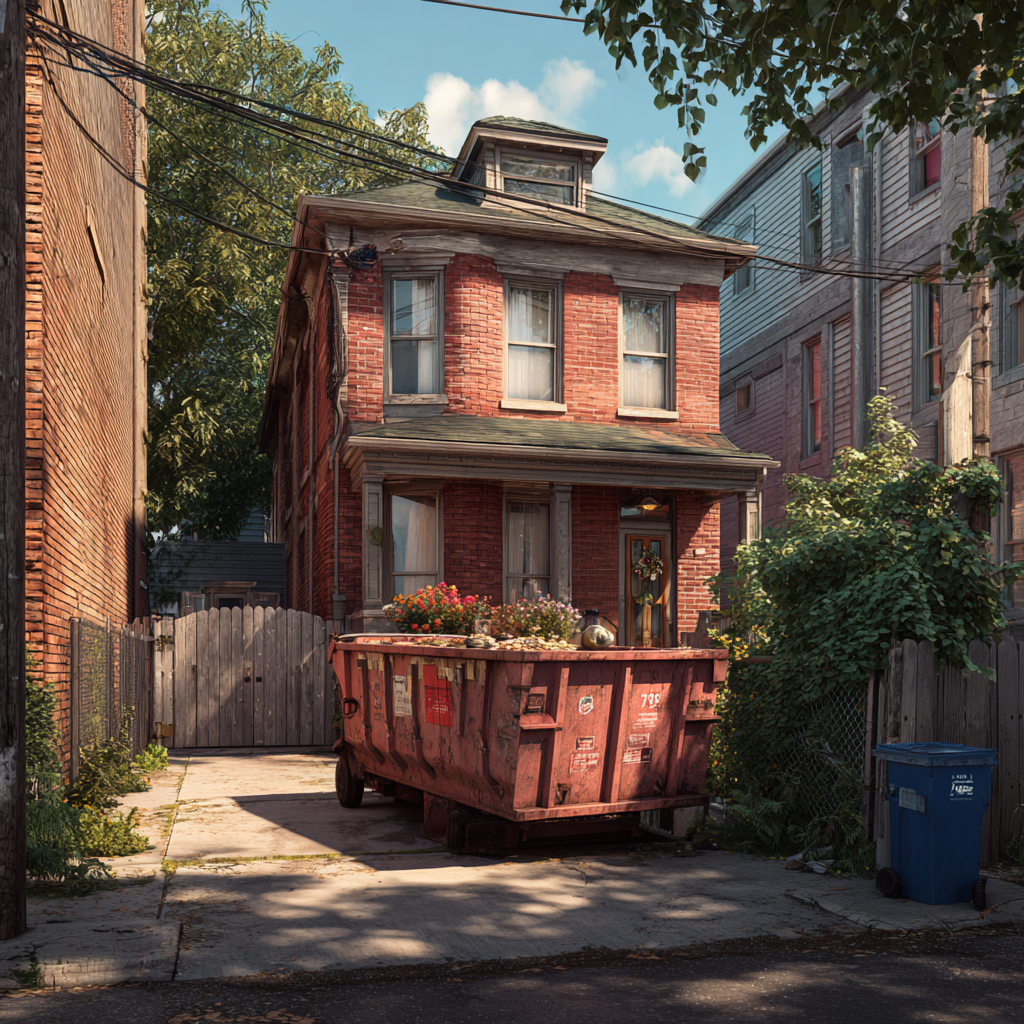 Where to place a rented dumpster when cleaning out a hoarded home