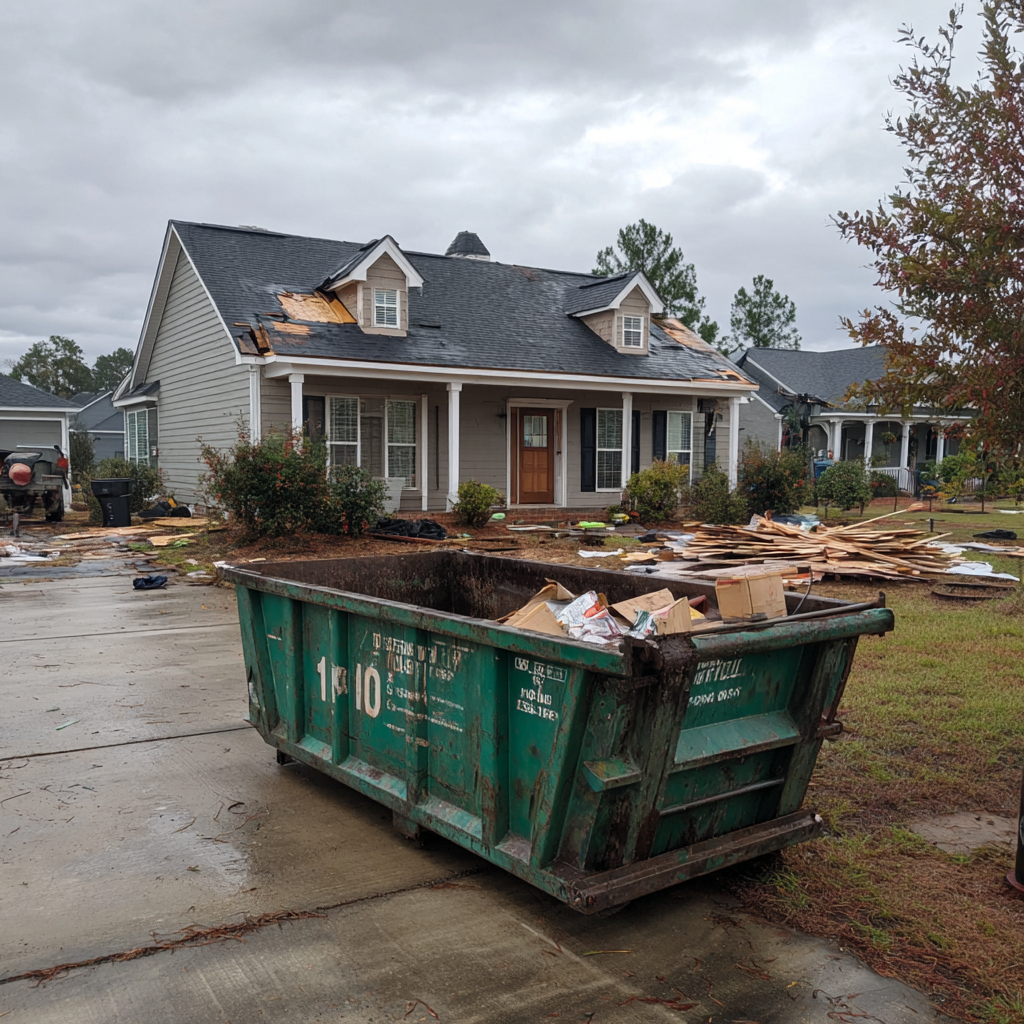 Dumpster rentals for home roof repair