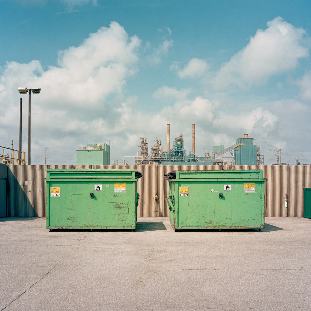 Rented dumpsters for industrial plants