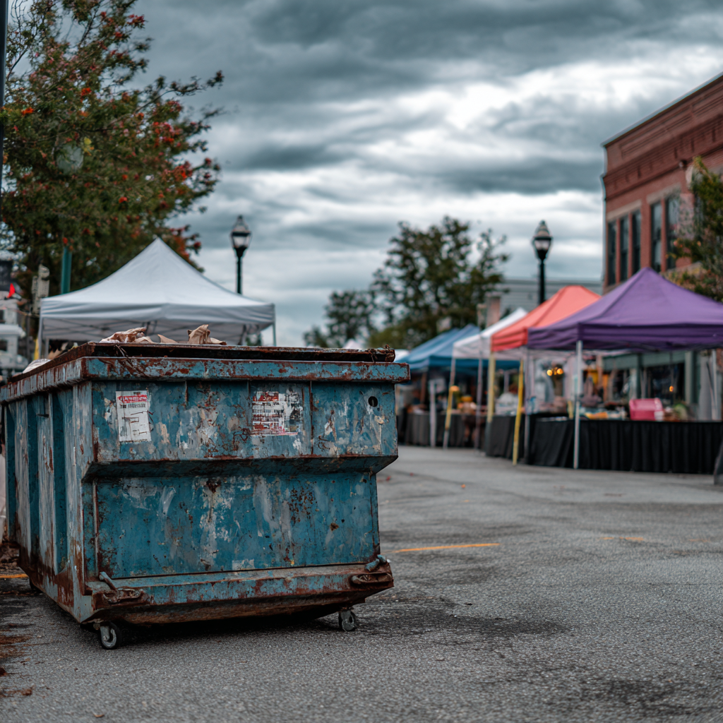 Where to place a rented dumpster at a public event