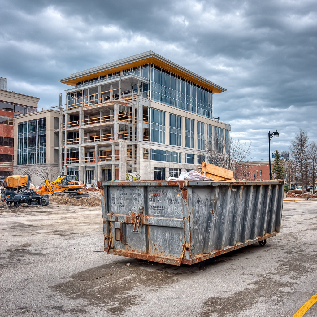 construction dumpsters for downtown Waukegan