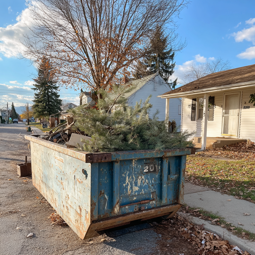 Where to place a home dumpster for construction or yardwork?