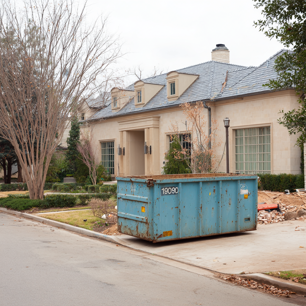 Where to place a dumpster for residential use in Dallas