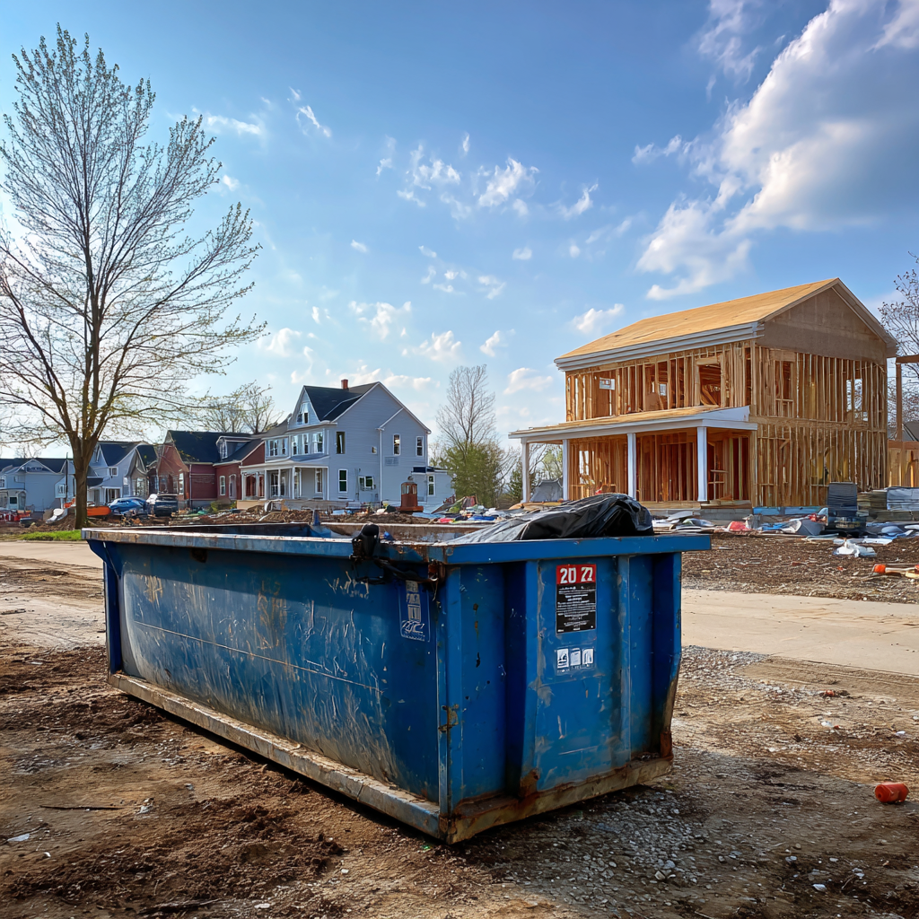 Dumpster rental outside of a residential house in Springfield IL