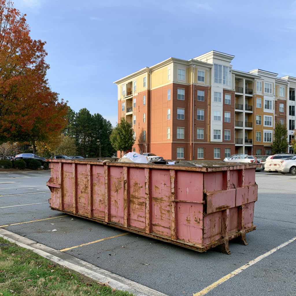 Roll-off dumpster rental for multifamily housing in Durham NC