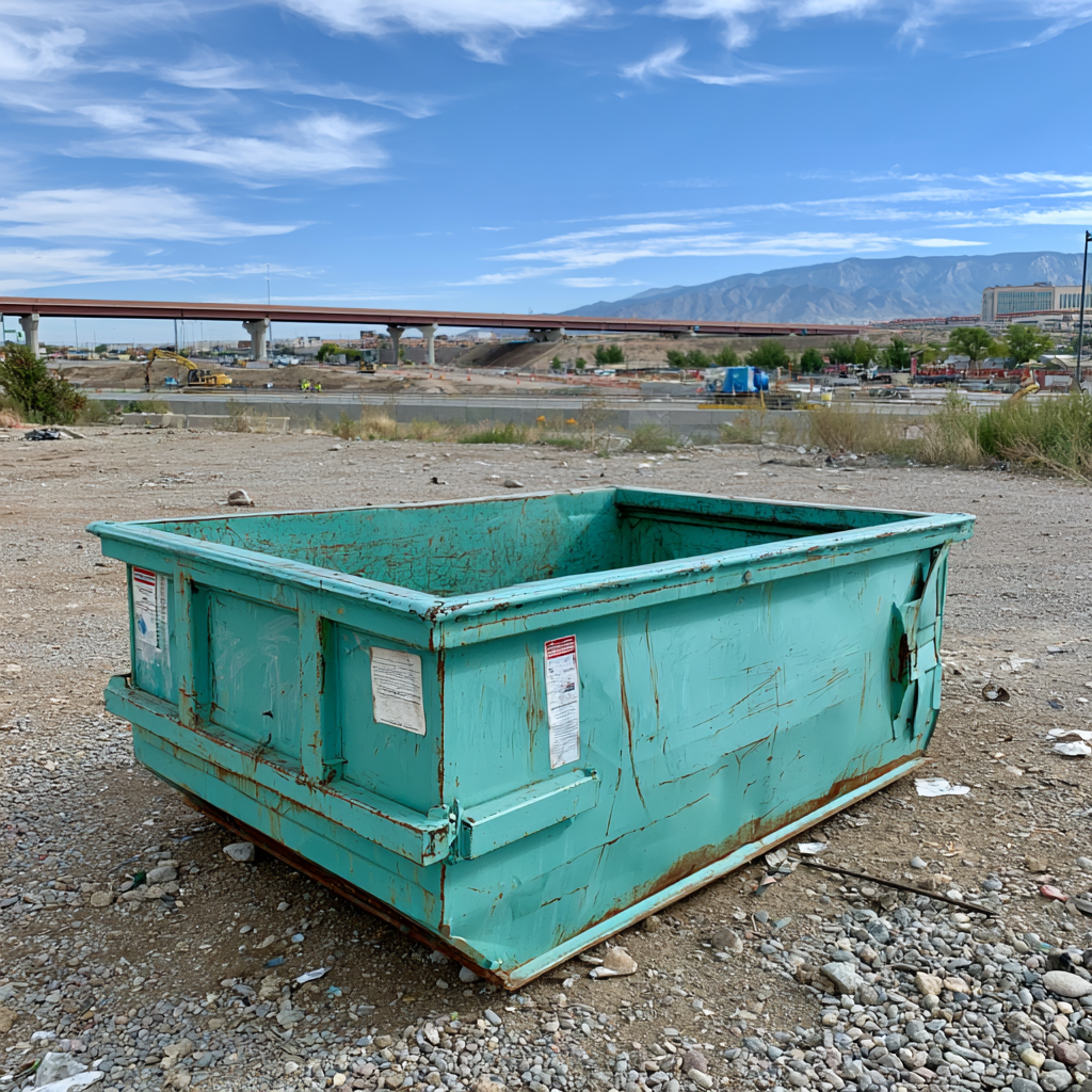 Where to place a dumpster for road construction use