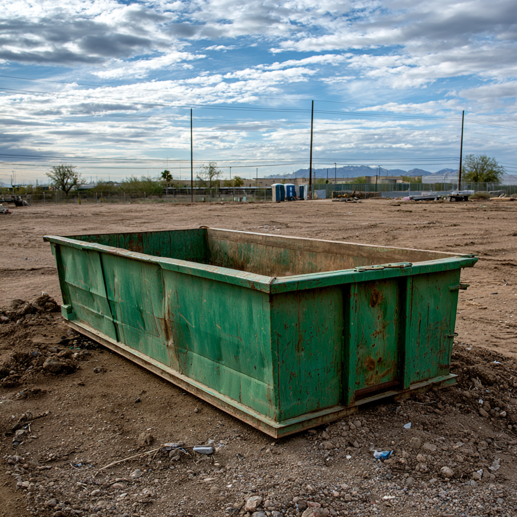 Where to place a dumpster on a jobsite in the Arizona summer?