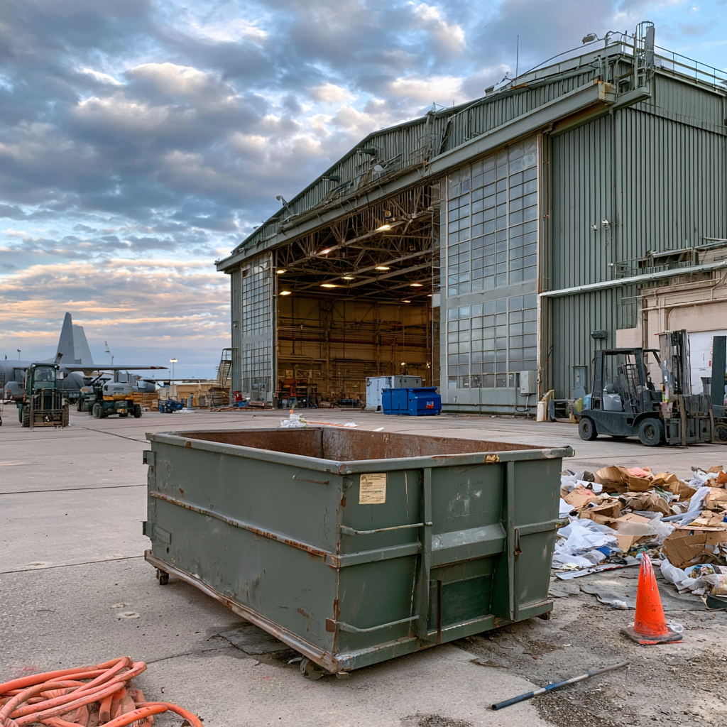 Military defense projects require certain certifications for dumpster rentals