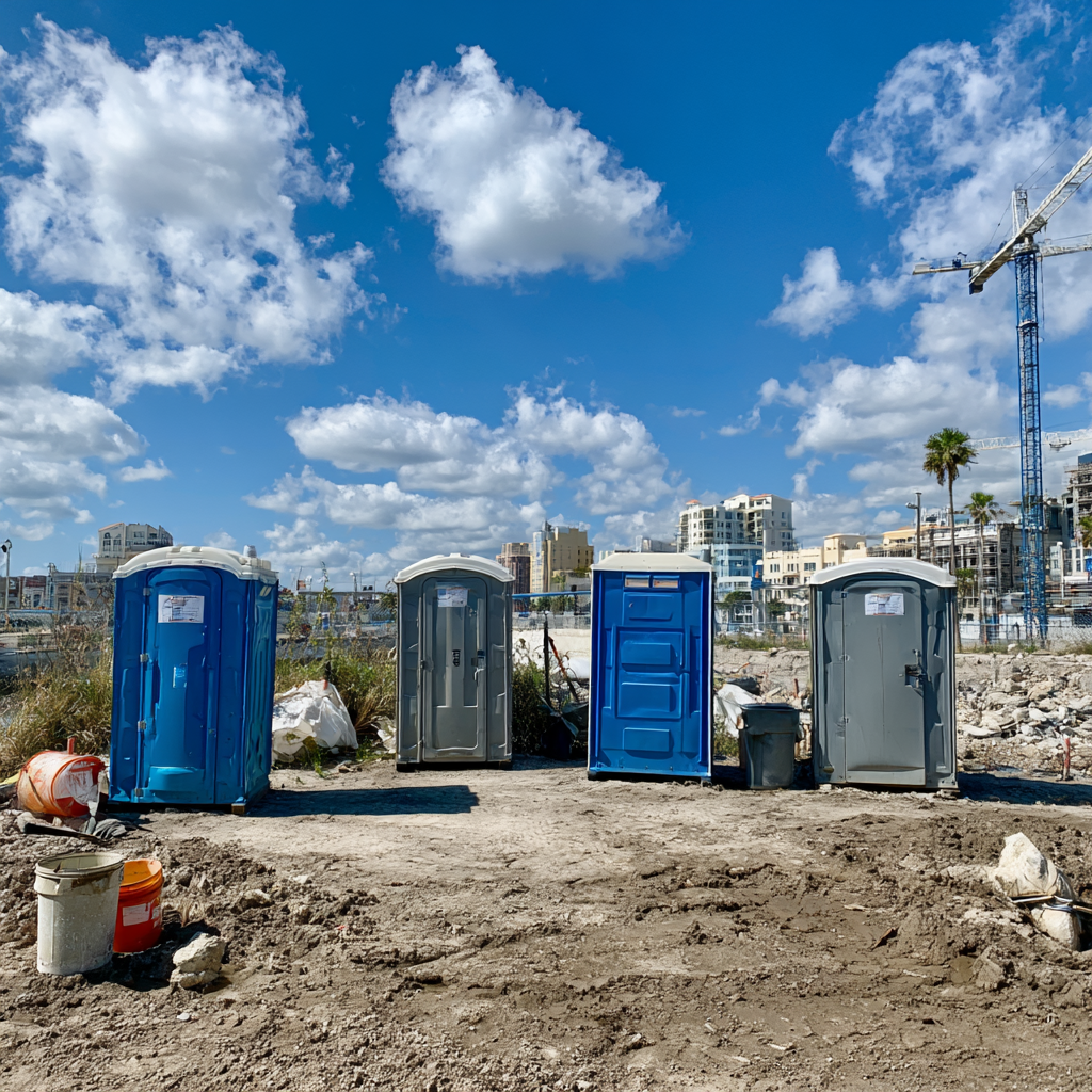 Where to place porta potties on Tampa construction sites