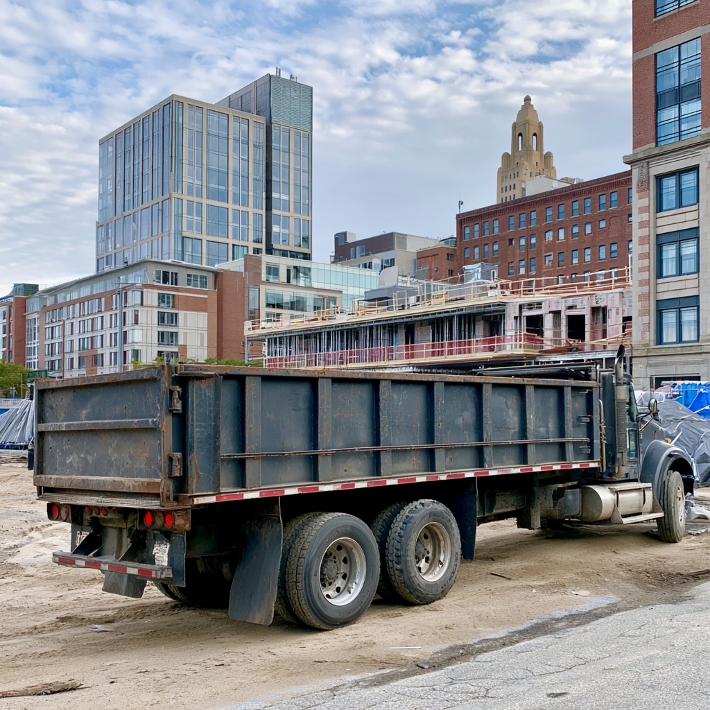 Dumpster delivery trucks for Providence, Rhode Island
