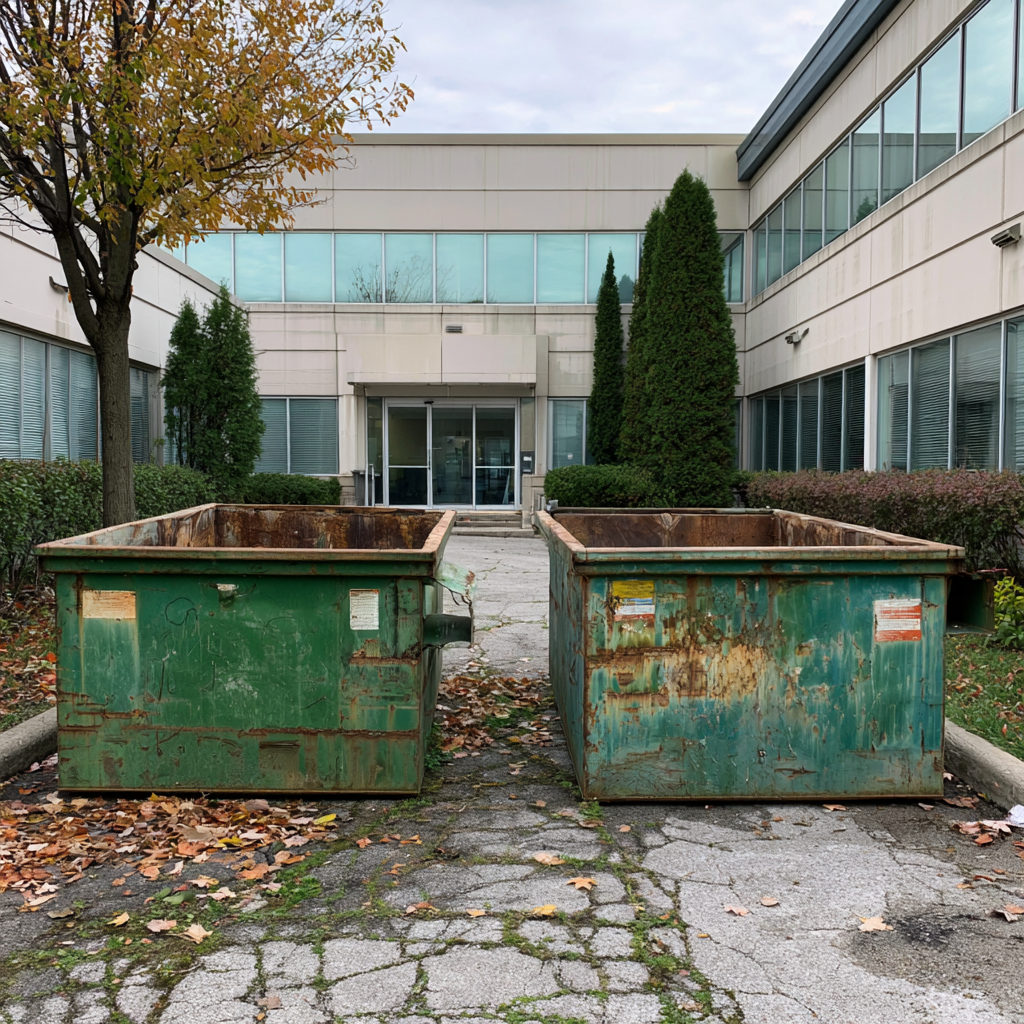 Where to place dumpsters for dorm repair