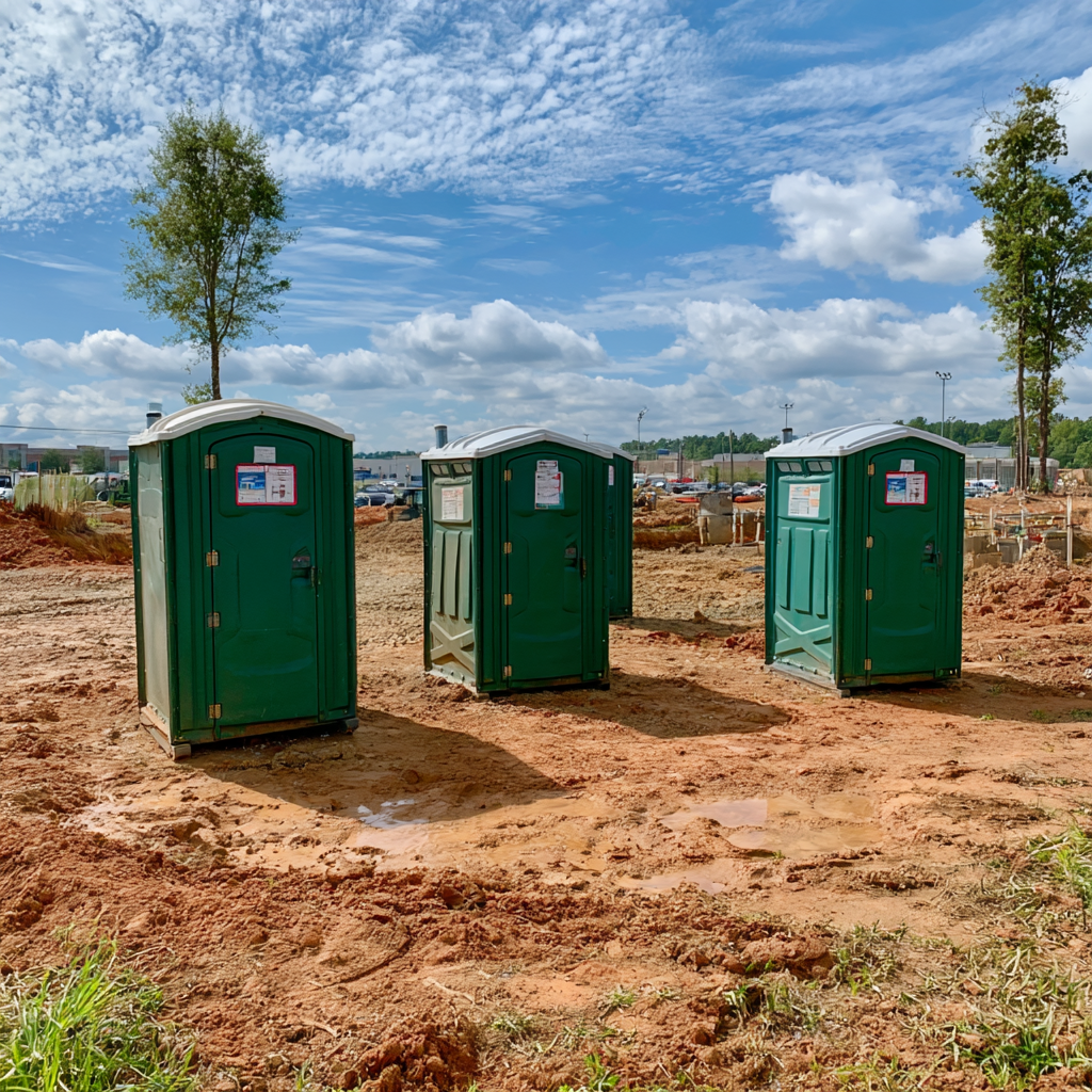 Four standard porta potties