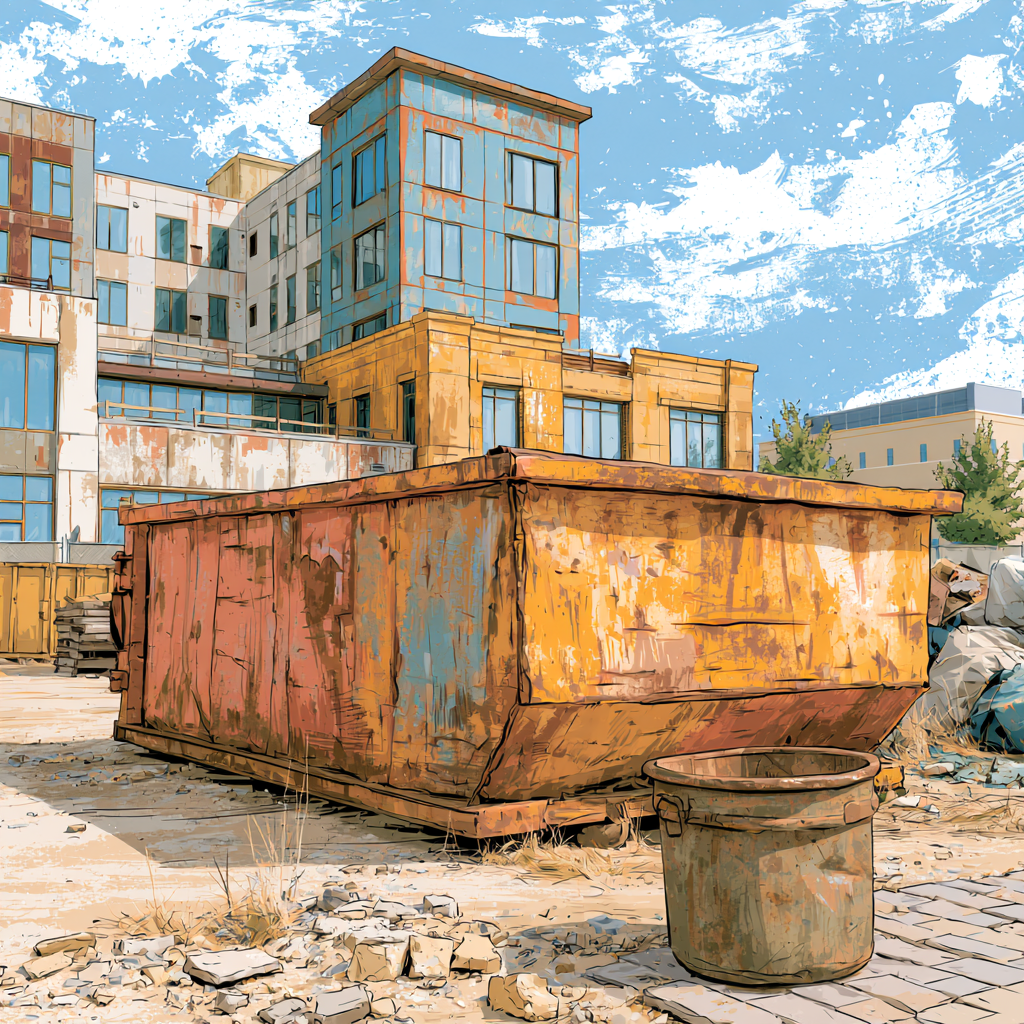 A 20 yard dumpster on a construction site in Clarksville, Tennessee
