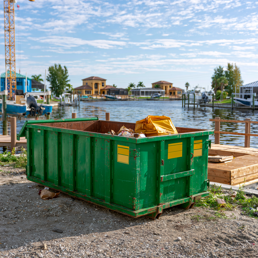 Dumpster rental for waterfront properties in Cape Coral, Florida