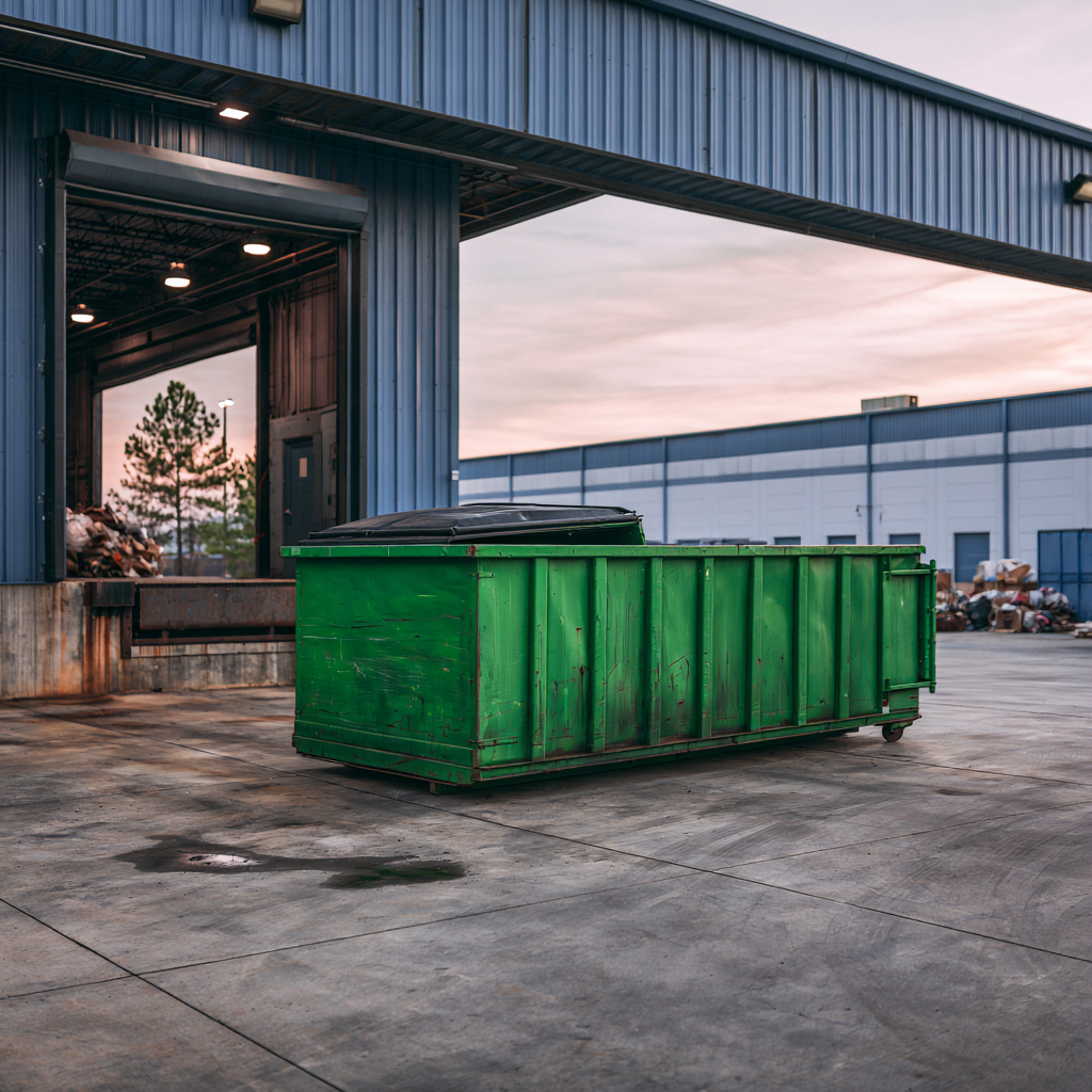 Industrial location in Spartanburg, SC, with rented dumpster