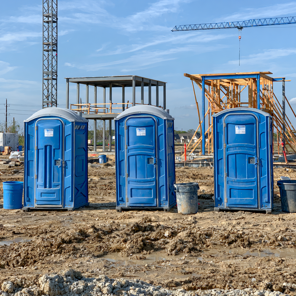Construction porta potties in Katy, Texas