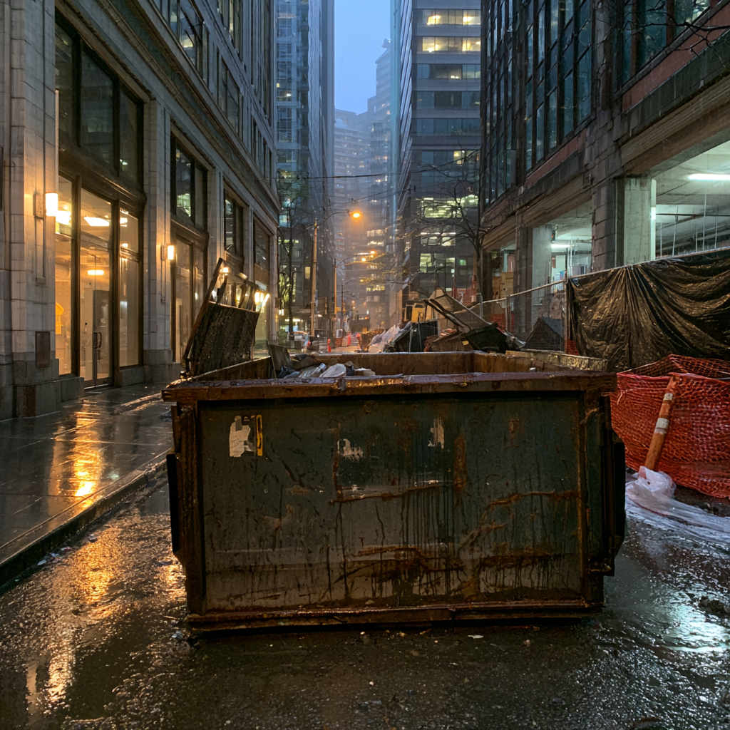 A 20-yard dumpster in downtown Seattle