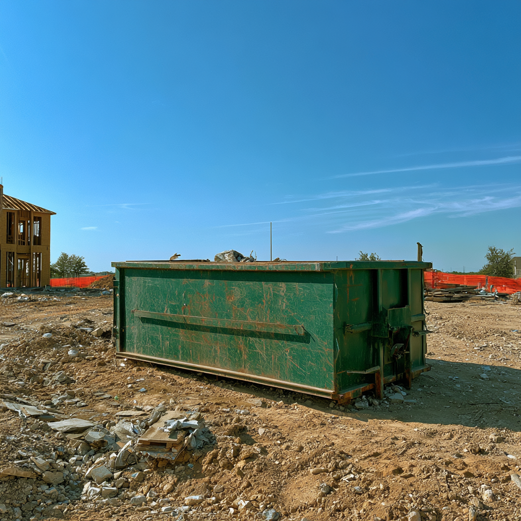 A 20-yard dumpster on a McKinney construction site
