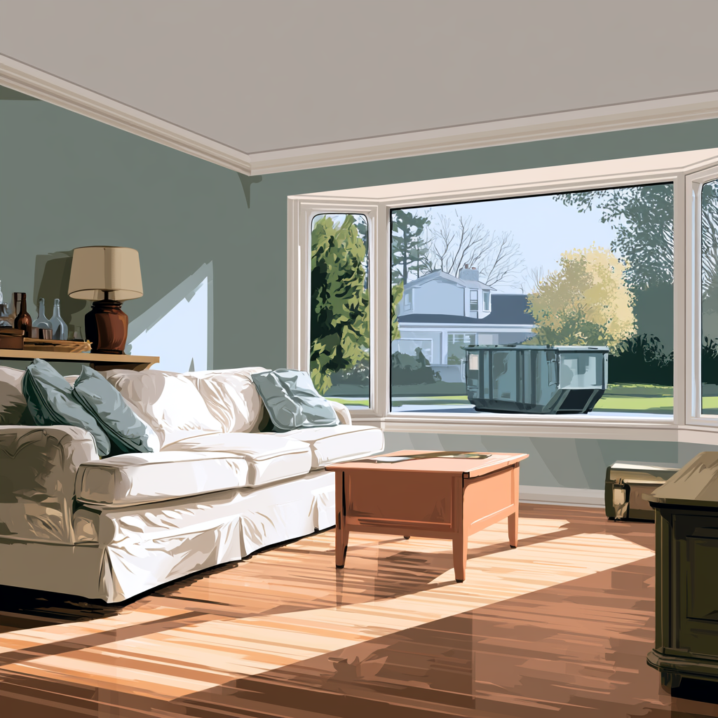 A decluttered suburban living room after Swedish Death Cleaning